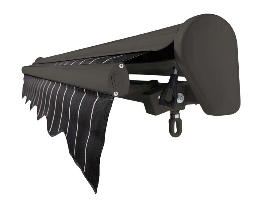 20' x 12' Bronze Frame Motorized Semi-Cassette Retractable Awning